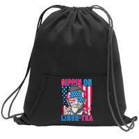 Sippin On Liberty 4th of July Abraham Lincoln Sweatshirt Cinch Pack Bag