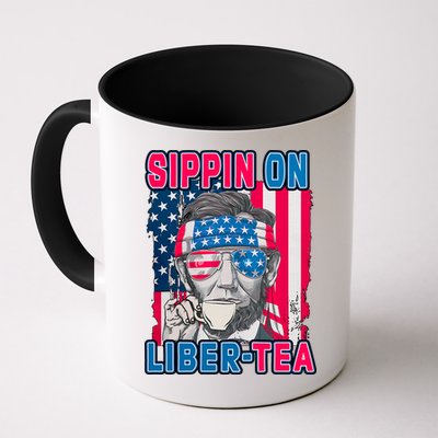 Sippin On Liberty 4th of July Abraham Lincoln Mug