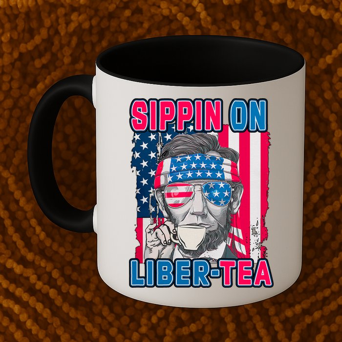 Sippin On Liberty 4th of July Abraham Lincoln Mug