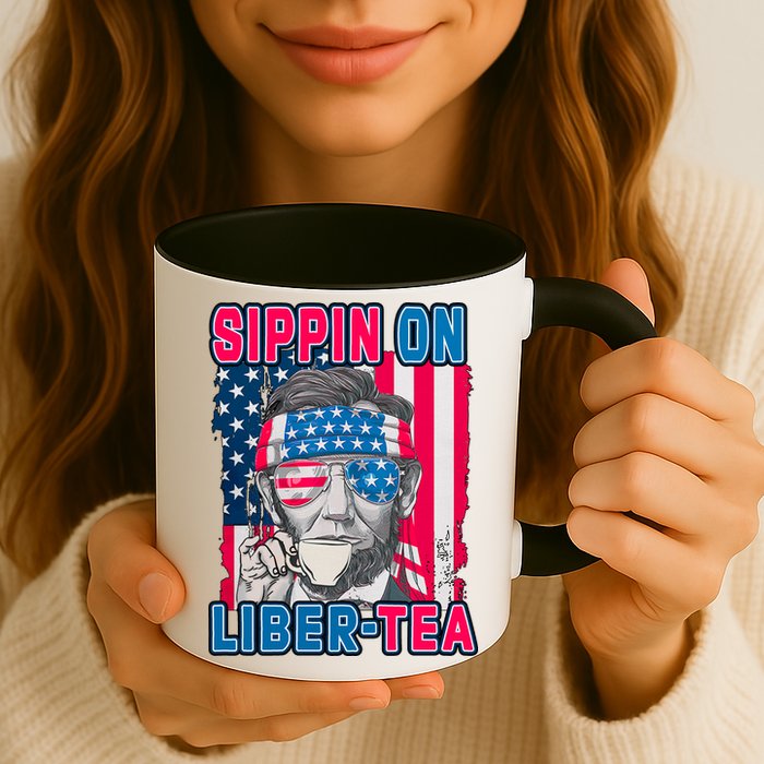 Sippin On Liberty 4th of July Abraham Lincoln Mug