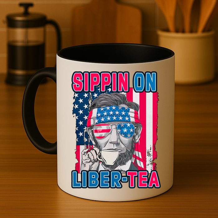 Sippin On Liberty 4th of July Abraham Lincoln Mug