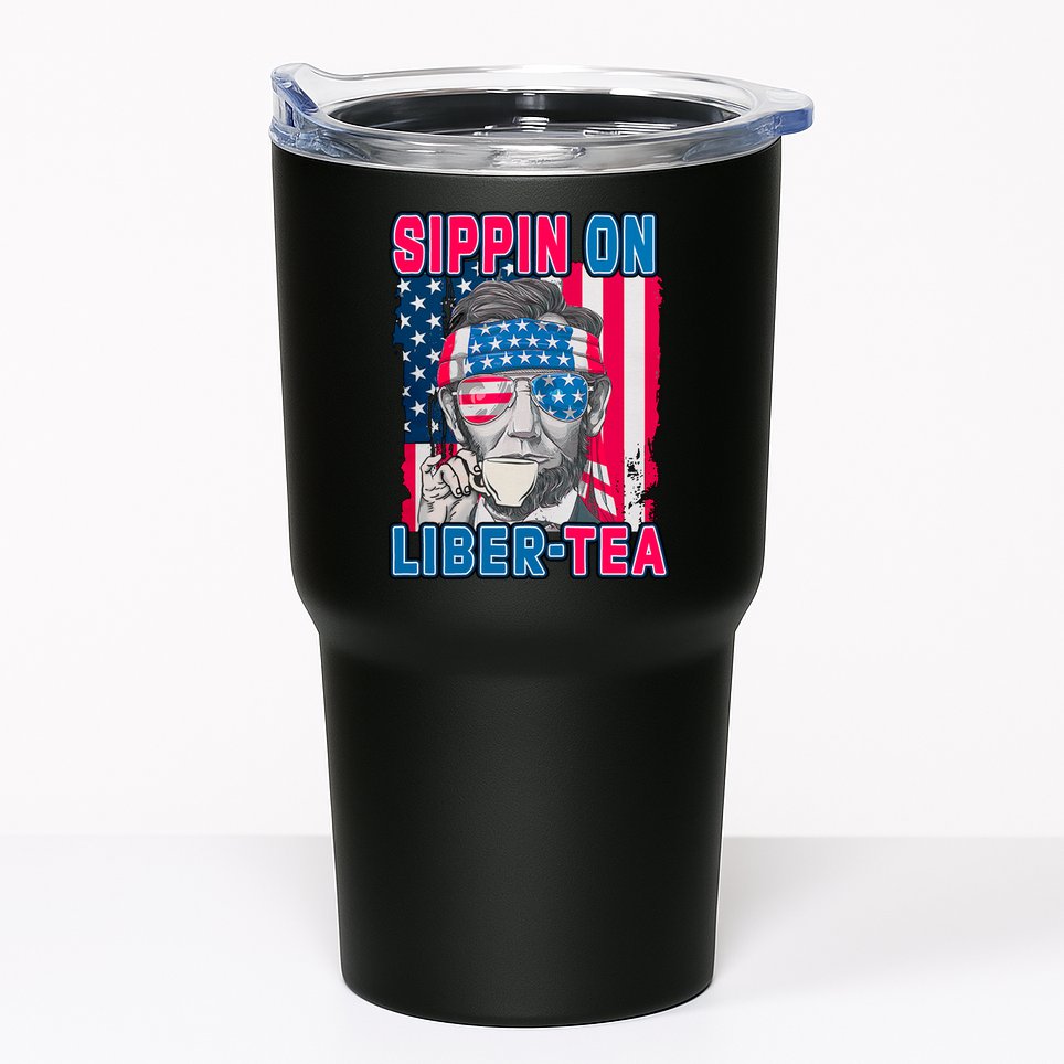 Sippin On Liberty 4th of July Abraham Lincoln Tumbler