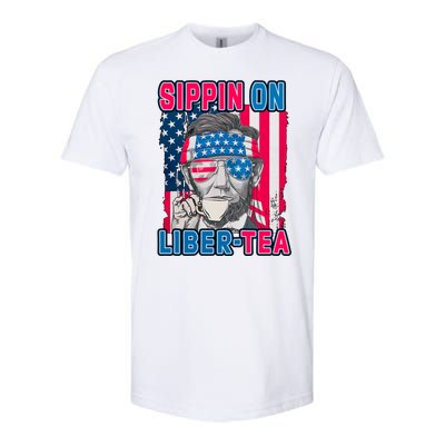 Sippin On Liberty 4th of July Abraham Lincoln Softstyle® CVC T-Shirt