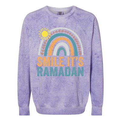 Smile its Ramadan for Muslim  Islamic Fasting Colorblast Crewneck Sweatshirt