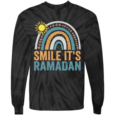 Smile its Ramadan for Muslim  Islamic Fasting Tie-Dye Long Sleeve Shirt