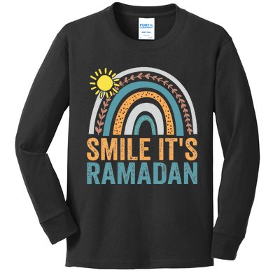 Smile its Ramadan for Muslim  Islamic Fasting Kids Long Sleeve Shirt