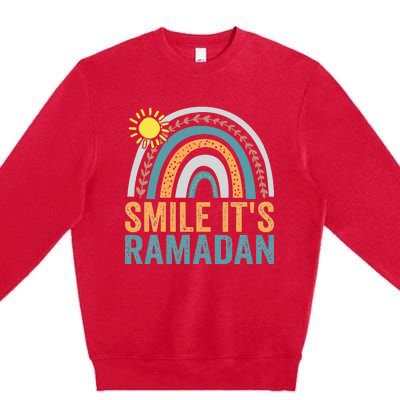 Smile its Ramadan for Muslim  Islamic Fasting Premium Crewneck Sweatshirt