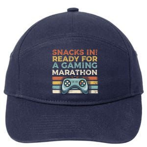 Snacks In Ready For A Gaming Marathon Cute Gift 7-Panel Snapback Hat