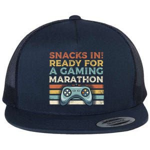 Snacks In Ready For A Gaming Marathon Cute Gift Flat Bill Trucker Hat