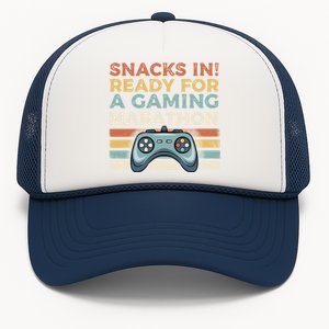 Snacks In Ready For A Gaming Marathon Cute Gift Trucker Hat