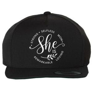 She Is Remarkable Mom Wool Snapback Cap