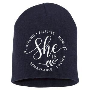 She Is Remarkable Mom Short Acrylic Beanie