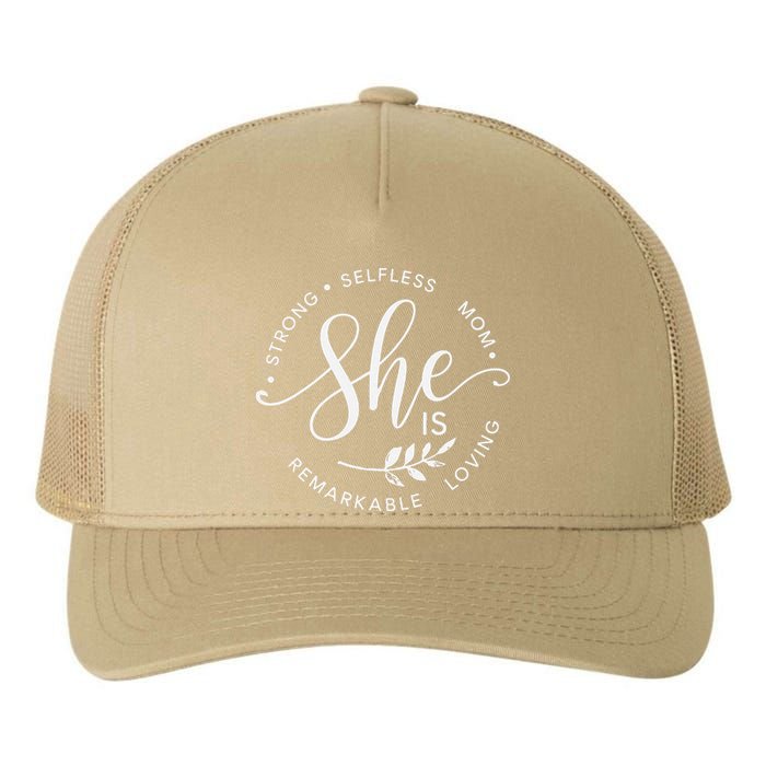 She Is Remarkable Mom Yupoong Adult 5-Panel Trucker Hat