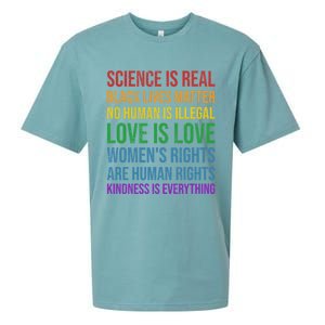 Science Is Real Black Lives Love Matter Pride Gift Sueded Cloud Jersey T-Shirt