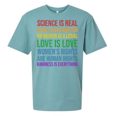 Science Is Real Black Lives Love Matter Pride Gift Sueded Cloud Jersey T-Shirt