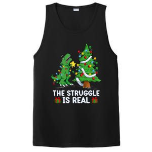 Struggle Is Real Dinosaur Trex Dino Christmas Tree Gift PosiCharge Competitor Tank