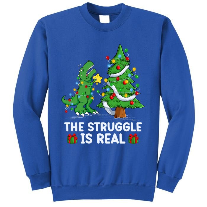 Struggle Is Real Dinosaur Trex Dino Christmas Tree Gift Sweatshirt