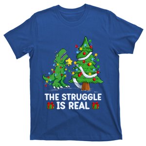 Struggle Is Real Dinosaur Trex Dino Christmas Tree Gift T-Shirt