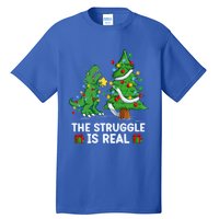 Struggle Is Real Dinosaur Trex Dino Christmas Tree Gift Tall T-Shirt