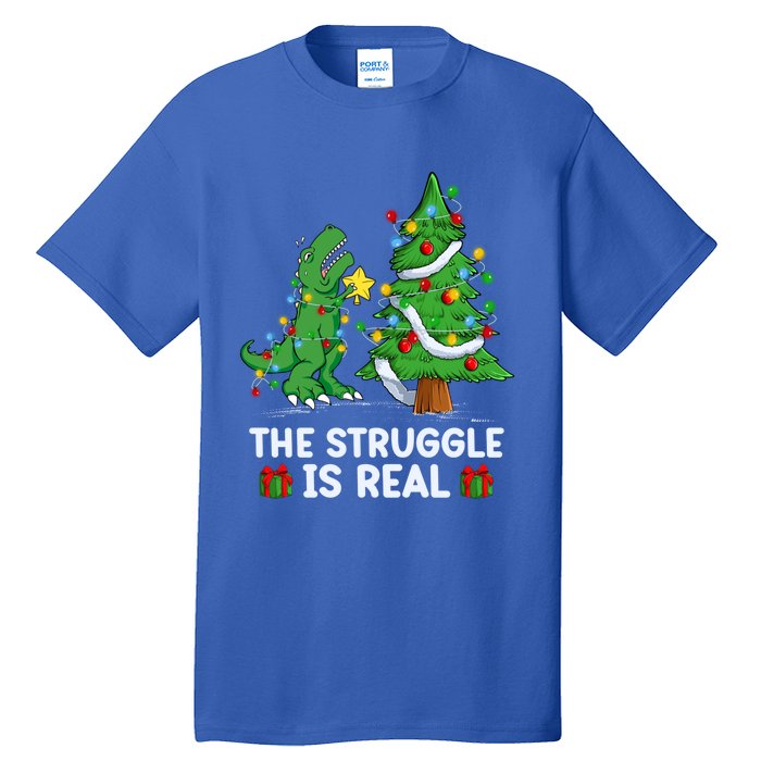 Struggle Is Real Dinosaur Trex Dino Christmas Tree Gift Tall T-Shirt