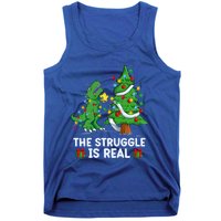 Struggle Is Real Dinosaur Trex Dino Christmas Tree Gift Tank Top