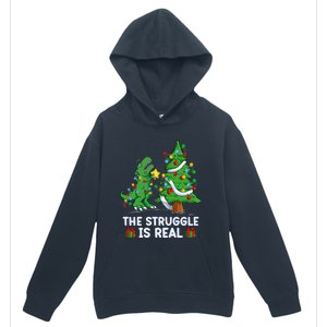 Struggle Is Real Dinosaur Trex Dino Christmas Tree Gift Urban Pullover Hoodie