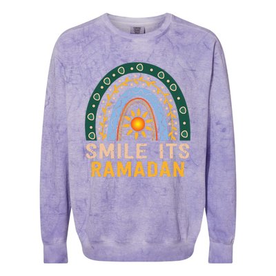 Smile its Ramadan Muslim Eid Mubarak Islamic Ramadan Kareem Colorblast Crewneck Sweatshirt