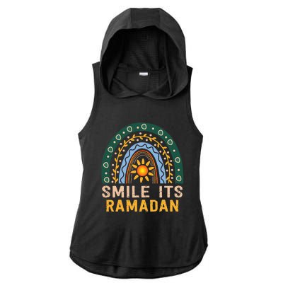 Smile its Ramadan Muslim Eid Mubarak Islamic Ramadan Kareem Ladies PosiCharge Tri-Blend Wicking Draft Hoodie Tank