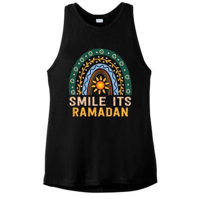 Smile its Ramadan Muslim Eid Mubarak Islamic Ramadan Kareem Ladies PosiCharge Tri-Blend Wicking Tank