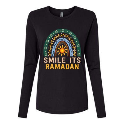 Smile its Ramadan Muslim Eid Mubarak Islamic Ramadan Kareem Womens Cotton Relaxed Long Sleeve T-Shirt