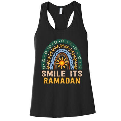 Smile its Ramadan Muslim Eid Mubarak Islamic Ramadan Kareem Women's Racerback Tank