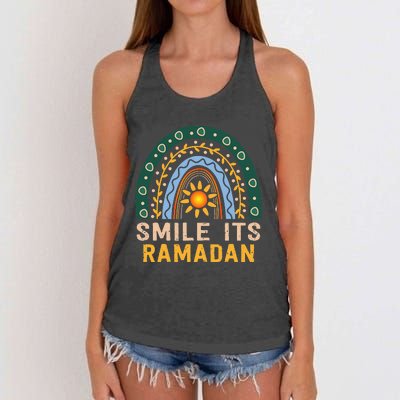 Smile its Ramadan Muslim Eid Mubarak Islamic Ramadan Kareem Women's Knotted Racerback Tank