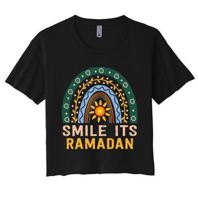 Smile its Ramadan Muslim Eid Mubarak Islamic Ramadan Kareem Women's Crop Top Tee