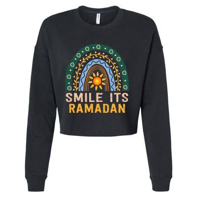 Smile its Ramadan Muslim Eid Mubarak Islamic Ramadan Kareem Cropped Pullover Crew