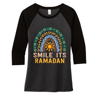 Smile its Ramadan Muslim Eid Mubarak Islamic Ramadan Kareem Women's Tri-Blend 3/4-Sleeve Raglan Shirt