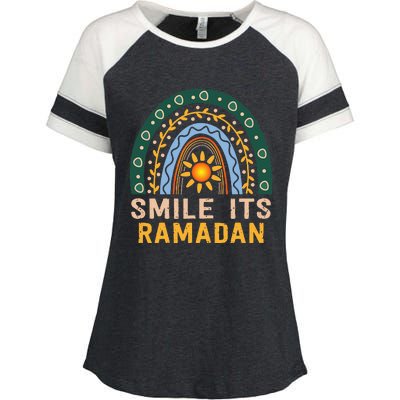 Smile its Ramadan Muslim Eid Mubarak Islamic Ramadan Kareem Enza Ladies Jersey Colorblock Tee