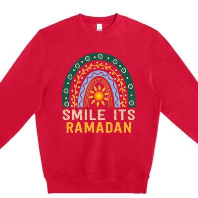 Smile its Ramadan Muslim Eid Mubarak Islamic Ramadan Kareem Premium Crewneck Sweatshirt