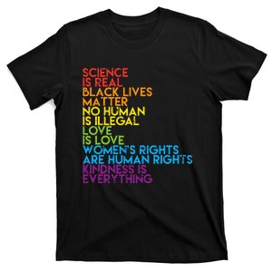 Science Is Real Black Lives Matter Rainbow Lgbt Pride Blm T-Shirt