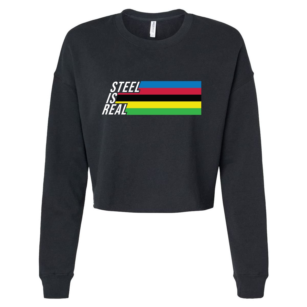Steel Is Real Bike Cropped Pullover Crew