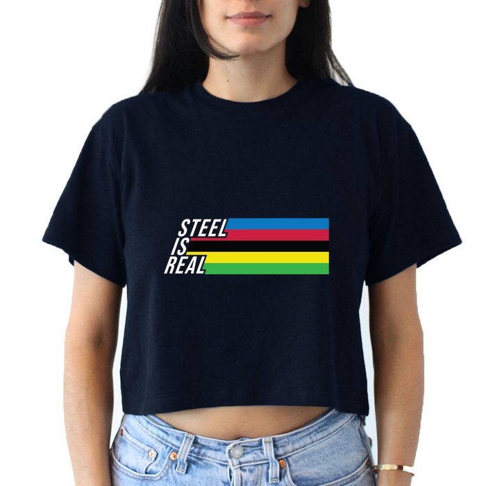 Steel Is Real Bike Women's Crop Top Tee