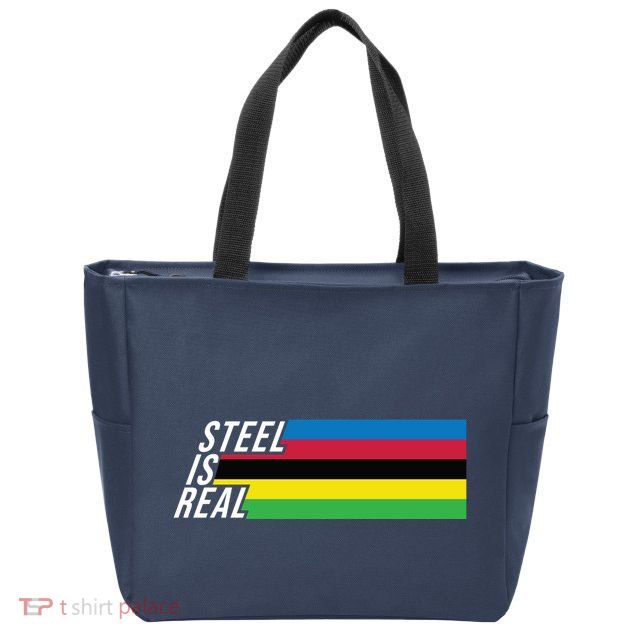 Steel Is Real Bike Zip Tote Bag