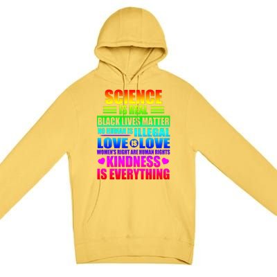 Science Is Real Black Lives Matter No Human Is Illegal Love Is Love Premium Pullover Hoodie