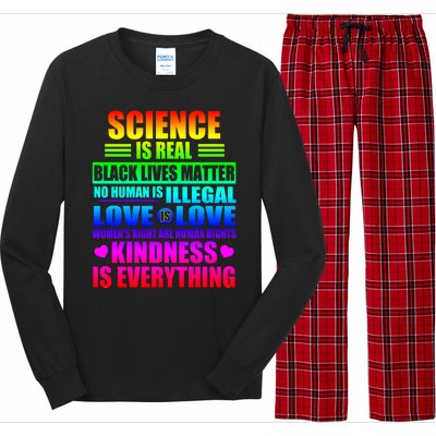 Science Is Real Black Lives Matter No Human Is Illegal Love Is Love Long Sleeve Pajama Set