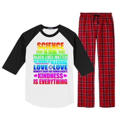 Science Is Real Black Lives Matter No Human Is Illegal Love Is Love Raglan Sleeve Pajama Set