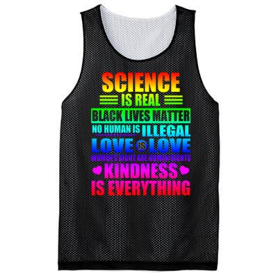 Science Is Real Black Lives Matter No Human Is Illegal Love Is Love Mesh Reversible Basketball Jersey Tank