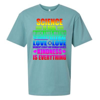 Science Is Real Black Lives Matter No Human Is Illegal Love Is Love Sueded Cloud Jersey T-Shirt