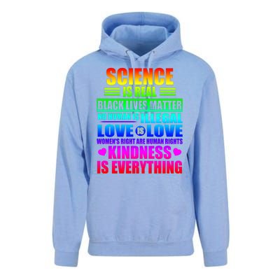 Science Is Real Black Lives Matter No Human Is Illegal Love Is Love Unisex Surf Hoodie