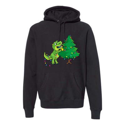 Struggle Is Real Dinosaur T Rex Christmas Tree Star Premium Hoodie