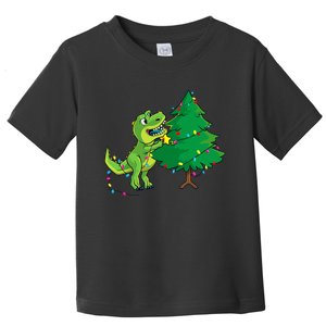 Struggle Is Real Dinosaur T Rex Christmas Tree Star Toddler T-Shirt