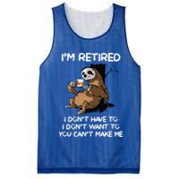 Sloth IM Retired I DonT Have To I DonT Want To You CanT Mesh Reversible Basketball Jersey Tank